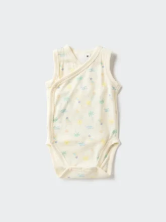 Body senza maniche in maglia di cotone Baby Baby | Apertura frontale | Stampato