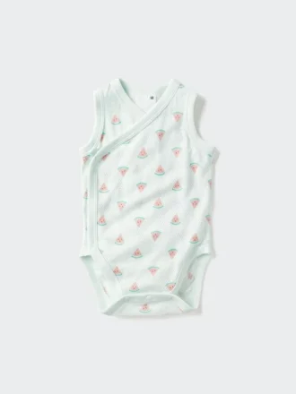 Body senza maniche in maglia di cotone Baby Baby | Apertura frontale | Stampato