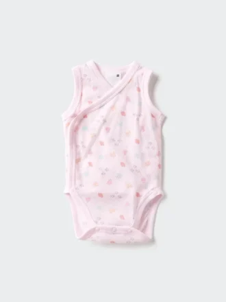 Body senza maniche in maglia di cotone Baby Baby | Apertura frontale | Stampato