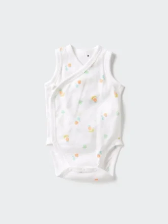 Body senza maniche in maglia di cotone Baby Baby | Apertura frontale | Stampato