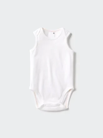 Body senza maniche in maglia di cotone per neonati