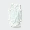 Body senza maniche in maglia di cotone per neonati | Apertura frontale Body senza maniche in maglia di cotone per neonati | Apertura frontale