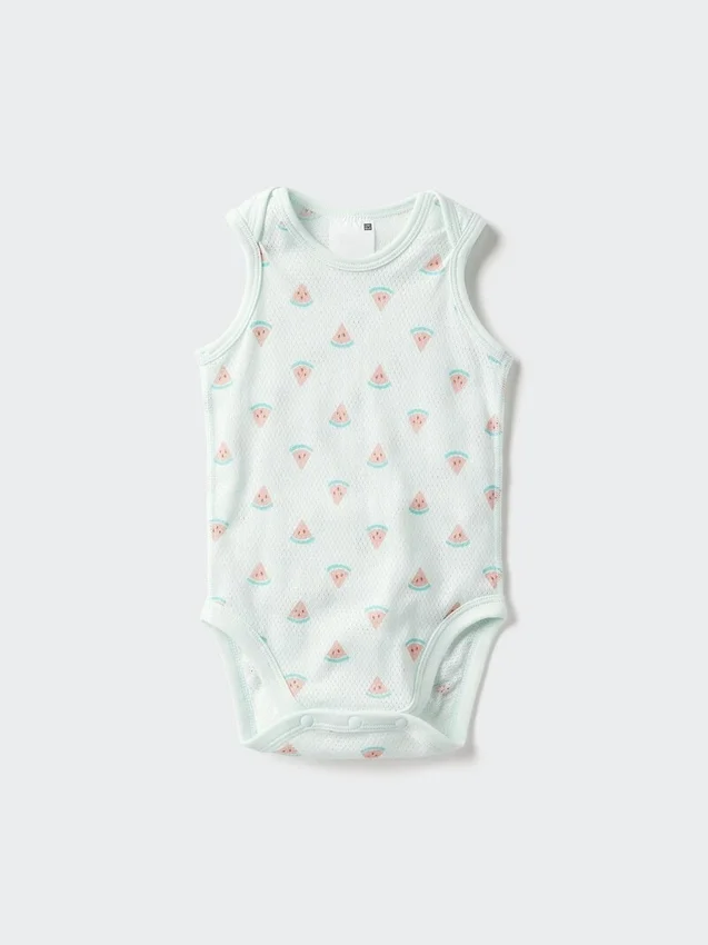 Body senza maniche in rete di cotone per neonati | Stampa Body senza maniche in rete di cotone per neonati | Stampa