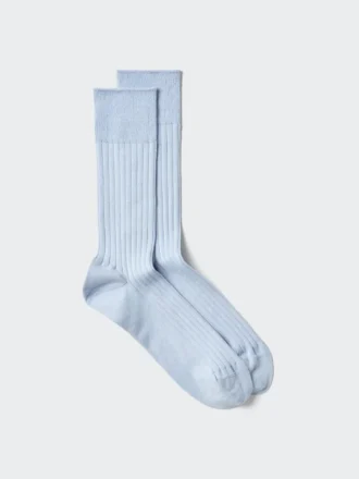 Calzini da uomo in misto cotone Supima Cotton a coste larghe