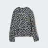 Camicetta da donna con stampa, scollo a V e maglie a manica lunga Camicetta da donna con stampa, scollo a V e maglie a manica lunga