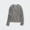 Camicetta da donna con stampa, scollo a V e maglie a manica lunga Camicetta da donna con stampa, scollo a V e maglie a manica lunga