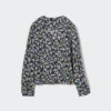Camicetta da donna con stampa, scollo a V e maglie a manica lunga Camicetta da donna con stampa, scollo a V e maglie a manica lunga