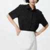 Camicetta da donna in rayon a maniche corte | A pois