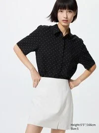 Camicetta da donna in rayon a maniche corte | A pois