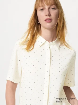 Camicetta da donna in rayon a maniche corte | A pois