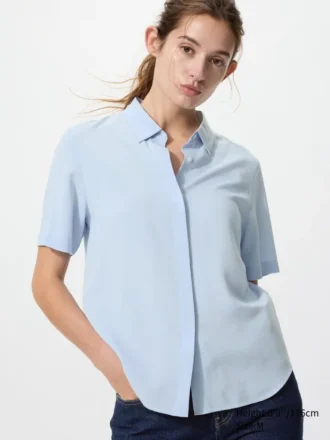 Camicetta da donna in rayon a maniche corte in pantaloncini