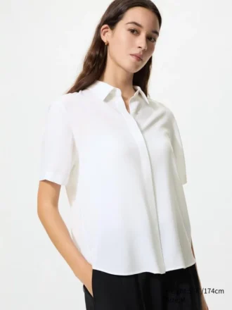 Camicetta da donna in rayon a maniche corte in pantaloncini