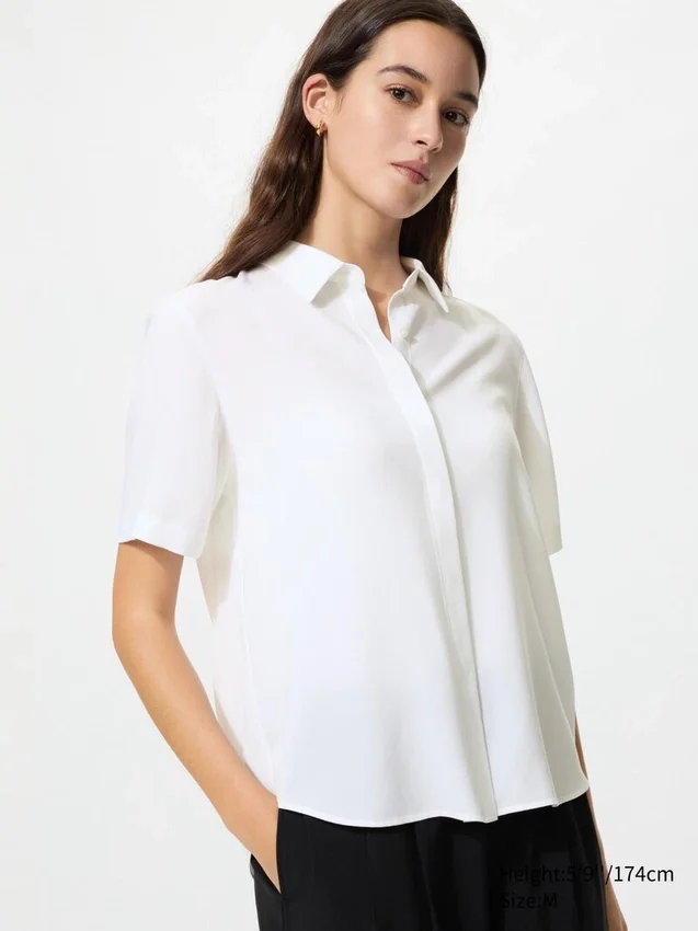 Camicetta da donna in rayon a maniche corte in pantaloncini Camicetta da donna in rayon a maniche corte in pantaloncini