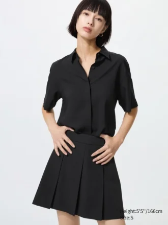 Camicetta da donna in rayon a maniche corte in pantaloncini