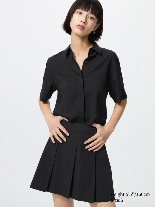 Camicetta da donna in rayon a maniche corte in pantaloncini Camicetta da donna in rayon a maniche corte in pantaloncini