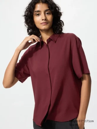 Camicetta da donna in rayon a maniche corte in pantaloncini