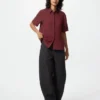 Camicetta da donna in rayon a maniche corte in pantaloncini Camicetta da donna in rayon a maniche corte in pantaloncini