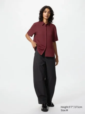 Camicetta da donna in rayon a maniche corte in pantaloncini