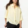 Camicetta da donna in rayon con collo skipper | Maniche a 3/4