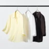 Camicetta da donna in rayon con collo skipper | Maniche a 3/4