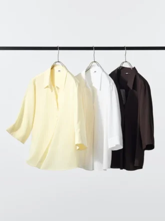 Camicetta da donna in rayon con collo skipper | Maniche a 3/4