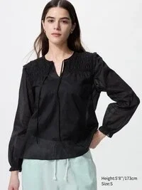 Camicette da donna in cotone leggero con arricciature