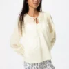 Camicette da donna in cotone leggero con arricciature Camicette da donna in cotone leggero con arricciature