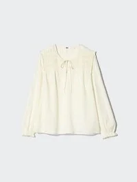 Camicette da donna in cotone leggero con arricciature Camicette da donna in cotone leggero con arricciature