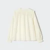 Camicette da donna in cotone leggero con arricciature Camicette da donna in cotone leggero con arricciature