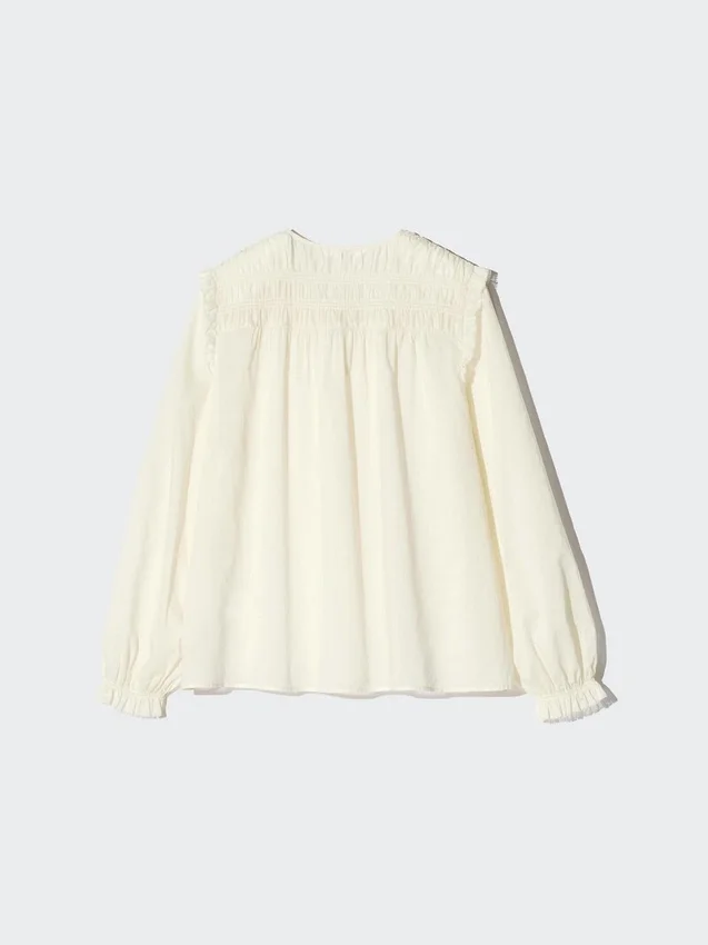Camicette da donna in cotone leggero con arricciature Camicette da donna in cotone leggero con arricciature
