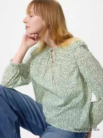 Camicette da donna in cotone leggero con arricciature | Stampa