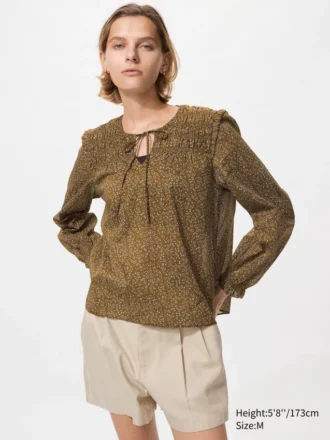 Camicette da donna in cotone leggero con arricciature | Stampa
