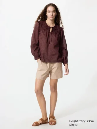 Camicette da donna in cotone leggero con arricciature | Stampa