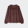 Camicette da donna in cotone leggero con arricciature | Stampa Camicette da donna in cotone leggero con arricciature | Stampa