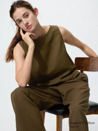 Camicette da donna in misto lino | Senza maniche
