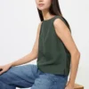 Camicette da donna in misto lino | Senza maniche Camicette da donna in misto lino | Senza maniche