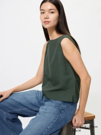 Camicette da donna in misto lino | Senza maniche
