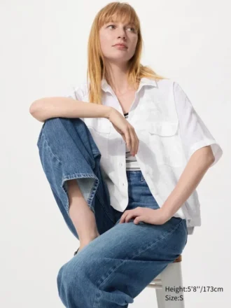 Camicia boxy da donna in Premium Linen | Maniche corte