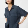 Camicia boxy da donna in Premium Linen | Maniche corte Camicia boxy da donna in Premium Linen | Maniche corte
