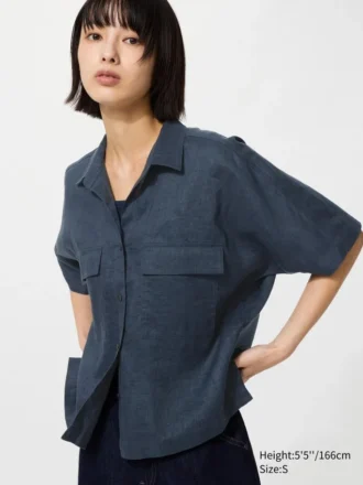 Camicia boxy da donna in Premium Linen | Maniche corte