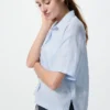 Camicia boxy da donna in Premium Linen | Maniche corte Camicia boxy da donna in Premium Linen | Maniche corte