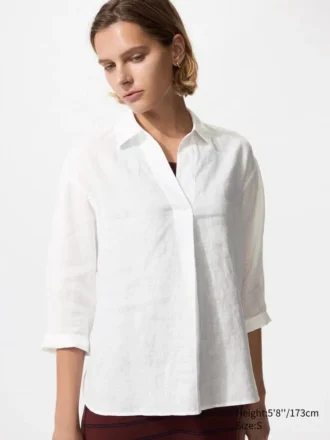Camicia da donna in Premium Linen con collo alla marinara