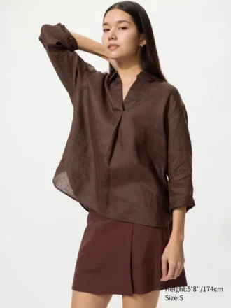 Camicia da donna in Premium Linen con collo alla marinara