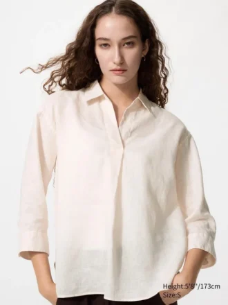 Camicia da donna in Premium Linen con collo alla marinara