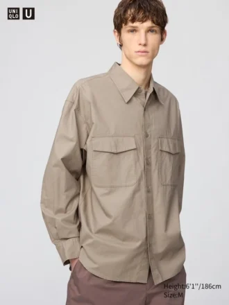 Camicia da lavoro oversize da uomo | Maglie a manica lunga