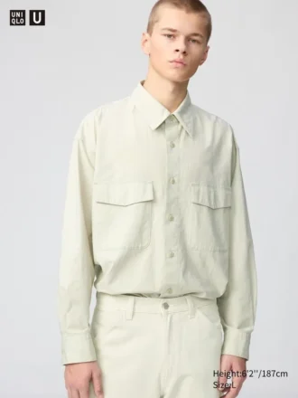 Camicia da lavoro oversize da uomo | Maglie a manica lunga