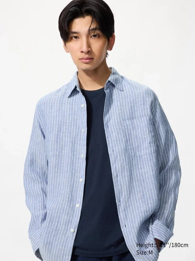 Camicia da uomo in Premium Linen | A righe Camicia da uomo in Premium Linen | A righe