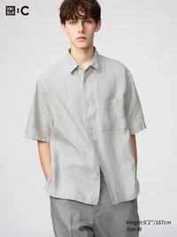 Camicia oversize da uomo Premium Linen | Manica corta