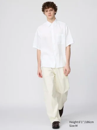 Camicia oversize da uomo Premium Linen | Manica corta