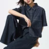 Camicie boxy in denim da donna | Maniche corte